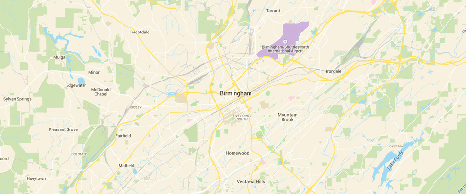 Birmingham Dumpster Rental Service Map